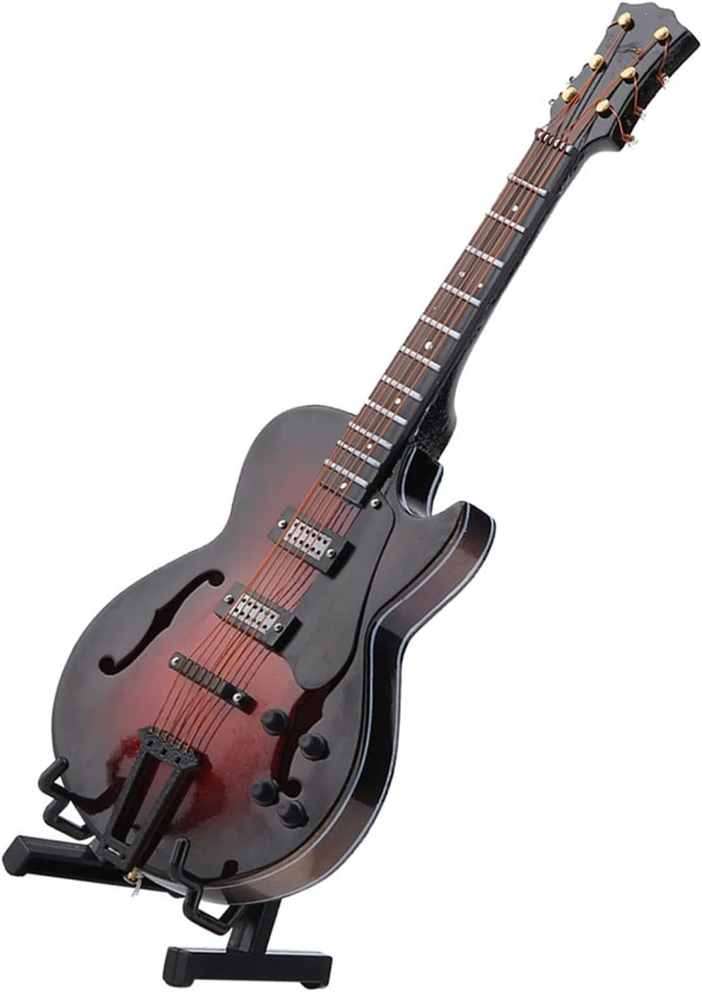 Alaaner Classique Miniature Guitare Réplique Avec Stand Et Cas Instrument Modèle Ornements Cadeau De Noël (18cm Modèle) 11 Alaaner Classique Miniature Guitare Réplique Avec Stand Et Cas Instrument Modèle Ornements Cadeau De Noël (18cm Modèle) - Image 9