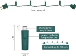 Yongzhenlite UL Listé 50 Comptes 5MM Ensemble De Lumières De Noël à Angle Large, Lumières De Chaîne Mini-led Extérieur Pour Décorations D'éclairage De Arbres De Terrasse De Jardin, 17 Pieds Vert Fil ( Blanc Chaud ) -Oui || N/A || pearhead 61VTdMrYL. AC SL1500