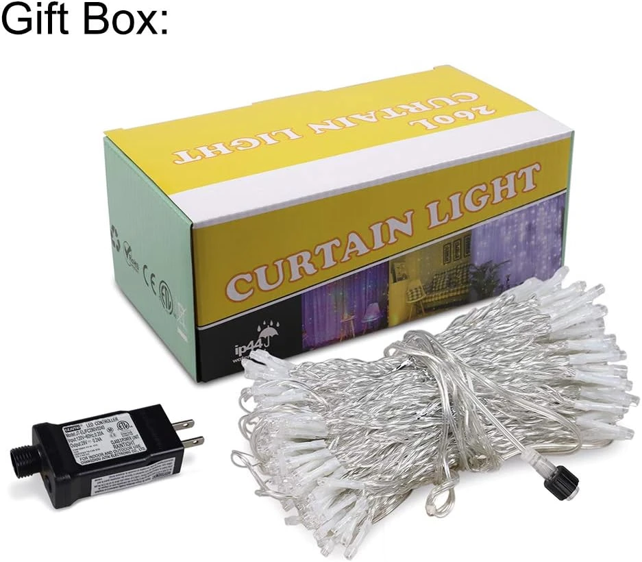 Feux De Rideau HEYFUNi, 13ftx6.5ft Fenêtre De Sécurité Feux De Chaîne En Glaçon 30V 8 Modes Pour Noël Fête De Mariage Famille Décoration De Pelouse En Patio ( Blanc Chaud ) 9 Feux De Rideau HEYFUNi, 13ftx6.5ft Fenêtre De Sécurité Feux De Chaîne En Glaçon 30V 8 Modes Pour Noël Fête De Mariage Famille Décoration De Pelouse En Patio ( Blanc Chaud ) - Image 7