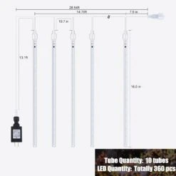 Meteor Shower Lights Outdoor, 16 Pouces 10 Tubes 360 LED Snowfall Lights, Meteor Waterproof Christmas Lights Outdoor, Hanging Falling Rain Lights For Tree Bushes Décoration De Noël, Blanc -Oui || N/A || pearhead 61VvQXYphmL. AC SL1500