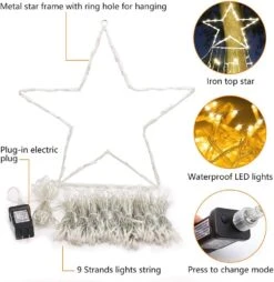 FUNIAO ( Nouveau ) Lumières De Décoration De Noël, 320 Lumières D'arbre De Noël à Cascade LED Avec Dessus 12 ", 8 Modes Lumières De Chaîne Intérieure Extérieure Pour Cour, Fête, Maison, Vacances ( Blanc Chaud ) 14 FUNIAO ( Nouveau ) Lumières De Décoration De Noël, 320 Lumières D'arbre De Noël à Cascade LED Avec Dessus 12 ", 8 Modes Lumières De Chaîne Intérieure Extérieure Pour Cour, Fête, Maison, Vacances ( Blanc Chaud ) -Oui || N/A || pearhead 61W2QFRGsiL. AC SL1000