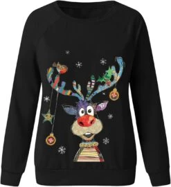 DAYINGJIA Ugly Noël Sweatshirt Chemises Pour Femmes Mignon Elk Imprimer Casual À Manches Longues Crewneck Pull Sweatshirts Top -Oui || N/A || pearhead 61WTnytqf2L. AC UL1500