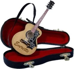 Kurt S. Adler Personnalisé Elvis Guitare Acoustique Ornement De Noël - Instrument Avec Étui De Transport Keepsake Holiday Tree Décoration Avec Nom Personnalisé