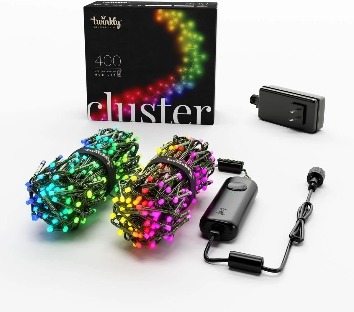 Cluster Scintillant & Ndash; Lumières De Noël LED Contrôlées Par Application Avec 400 RVB ( 16 Millions De Couleurs ) LED. 19,7 Pieds. Câble Vert. Décoration D'éclairage Intelligent Intérieur Et Extérieur 4 Cluster Scintillant & Ndash; Lumières De Noël LED Contrôlées Par Application Avec 400 RVB ( 16 Millions De Couleurs ) LED. 19,7 Pieds. Câble Vert. Décoration D'éclairage Intelligent Intérieur Et Extérieur - Image 2