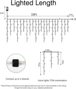Lumières En Glaçon Extérieur, 33 FT 384 LED 8 Modes Lumières De Noël En Glaçon Avec 72 Gouttes, Lumières à Cordes En Glaçon Avec Télécommande Et Timère, Lumières De Fée étanches Pour Décor De Maison En Patio Intérieur, Blanc Chaud 13 Lumières En Glaçon Extérieur, 33 FT 384 LED 8 Modes Lumières De Noël En Glaçon Avec 72 Gouttes, Lumières à Cordes En Glaçon Avec Télécommande Et Timère, Lumières De Fée étanches Pour Décor De Maison En Patio Intérieur, Blanc Chaud -Oui || N/A || pearhead 61b3nuNDA8L. AC SL1500