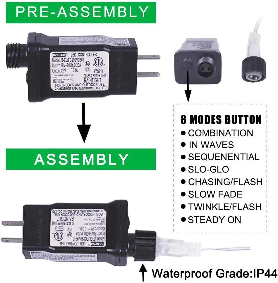 Feux De Rideau HEYFUNi, 13ftx6.5ft Fenêtre De Sécurité Feux De Chaîne En Glaçon 30V 8 Modes Pour Noël Fête De Mariage Famille Décoration De Pelouse En Patio ( Blanc Chaud ) 7 Feux De Rideau HEYFUNi, 13ftx6.5ft Fenêtre De Sécurité Feux De Chaîne En Glaçon 30V 8 Modes Pour Noël Fête De Mariage Famille Décoration De Pelouse En Patio ( Blanc Chaud ) - Image 5