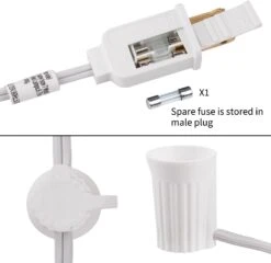 C9 Lumière Strand 100 FT Pour E17-12 Espacement, Chaîne Extérieure Lumière Noël Stringer Avec 100 Sockets Pour Patio (White) -Oui || N/A || pearhead 61baGWl9fOL. AC SL1500