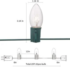 Lumières De Chaîne De Noël Romasaty C9, Lumières De Chaîne De Rechange Incandescentes Pour éclairage Météorologique Extérieur Avec Ampoules Claires Blanches Chaudes 25FT Pour Lumières De Noël Fil Vert De Qualité Commerciale 11 Lumières De Chaîne De Noël Romasaty C9, Lumières De Chaîne De Rechange Incandescentes Pour éclairage Météorologique Extérieur Avec Ampoules Claires Blanches Chaudes 25FT Pour Lumières De Noël Fil Vert De Qualité Commerciale -Oui || N/A || pearhead 61cRo1eBqYL. AC SL1500