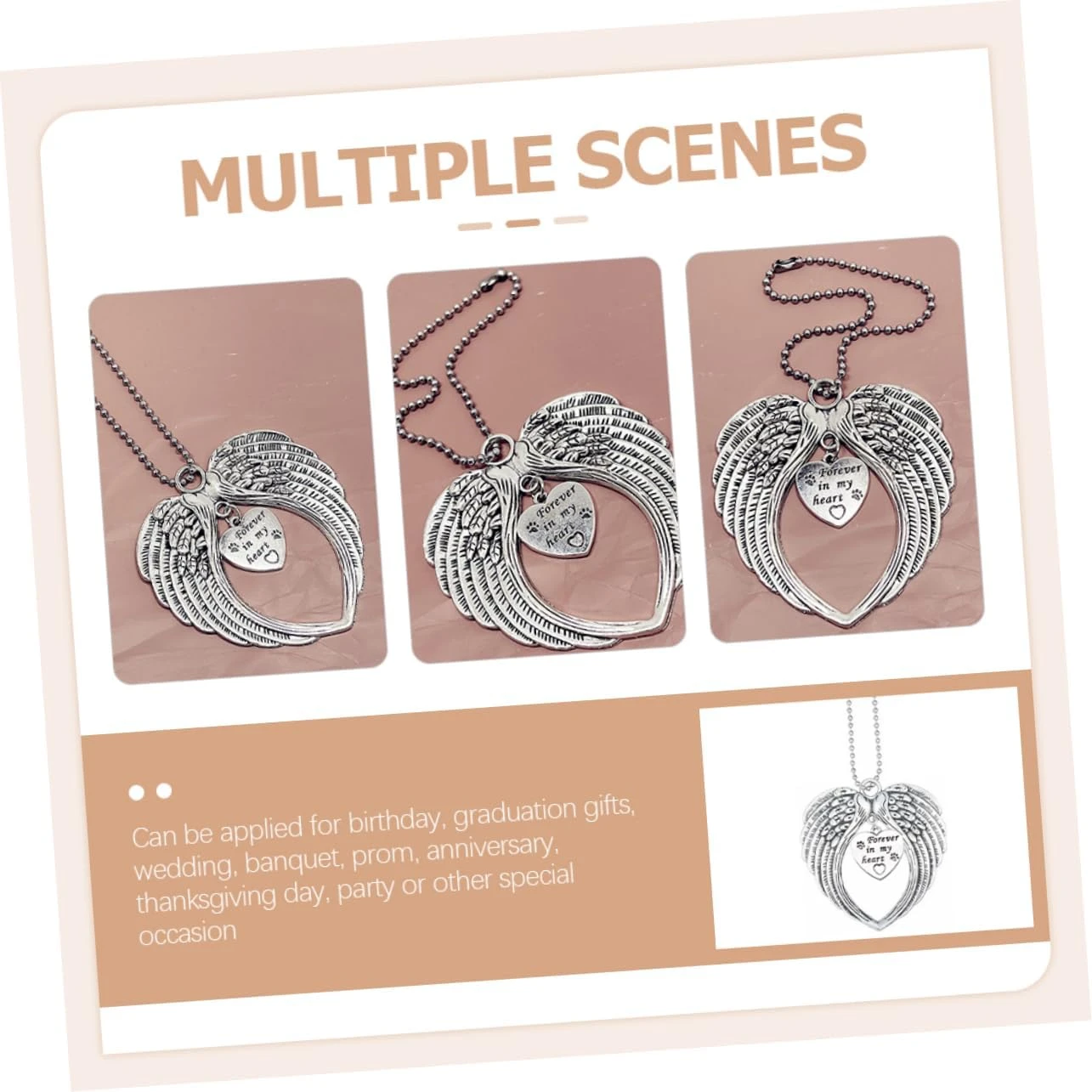 Garneck 2pcs Coeur Ailes Pendentif Voiture Accessoires Animaux Mémorial Décorations Anges Ailes Collier Noël Upside Down Croix Boucles D'oreilles Alliage Argent Ange Aile Charme De Voiture Noël 11 Garneck 2pcs Coeur Ailes Pendentif Voiture Accessoires Animaux Mémorial Décorations Anges Ailes Collier Noël Upside Down Croix Boucles D'oreilles Alliage Argent Ange Aile Charme De Voiture Noël - Image 9