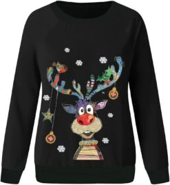 2023 Noël Laid Pulls Pour Femmes Adolescentes Filles À Manches Longues Crewneck Sweatshirt Mignon Renne Graphique Xmas Chemises -Oui || N/A || pearhead 61eGNBdEbrL. AC UL1500