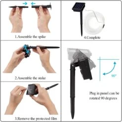 Lumières De Corde Solaire GIGALUMI, 2 Pack Lumières De Corde Solaire En Extérieur Avec 100 LED, 35,7 Pieds 8 Modes Lumières De Cordes Solaires En Extérieur Pour Jardin Clôture De Terrasse Décorations De Noël De Fête De Patio -Oui || N/A || pearhead 61eGZFKrzEL. AC SL1200