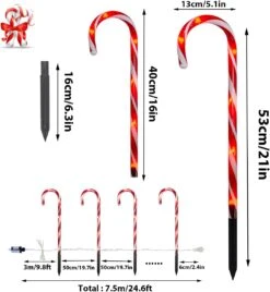 Lampes De Paysage Extérieures En Canne De Bonbon - 10 Pack 60 LED Rouges 21in String De Lumières De Chemin De Noël éclairées Avec Fonction De Mémoire 8 Modes Clignotants Plug De Bout En Bout Dans Des Décorations De Noël En Bonbon Extérieur étanche -Oui || N/A || pearhead 61f3wOO1h L. AC SL1200