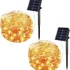 Lumières Solaires De Chaîne à L'extérieur, 33Ft 100LEDs Lumières Solaires De Fée Avec 8 Modes D'éclairage Lumières Décoratives En Cuivre étanches Pour Noël Patio Party Garden Gate Yard Wedding (blanc Chaud, 2Pack) -Oui || N/A || pearhead 61fGk8NxnKL. AC SL1000