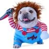 Costume De Chien De Poupée Mortelle Pour Animaux De Compagnie, Cosplay De Chien Chanceux Costume De Fête De Noël Pour Vêtements De Chien D'Halloween Pour Petits Chiens De Grande Taille
