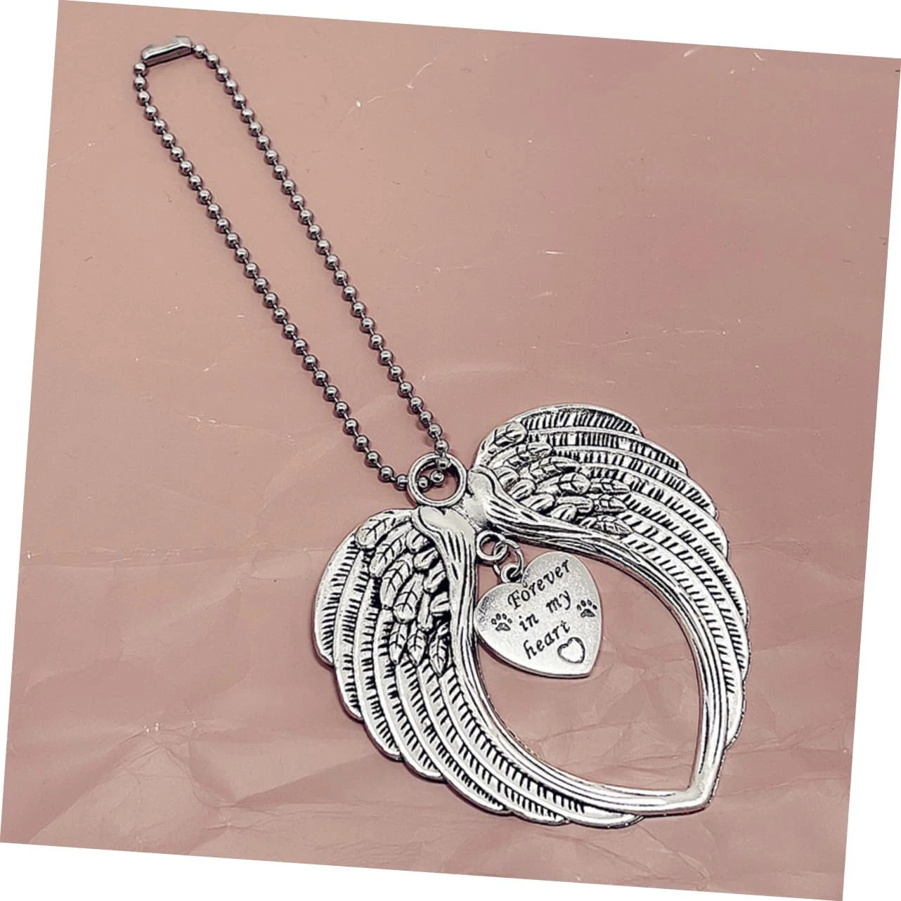 Garneck 2pcs Coeur Ailes Pendentif Voiture Accessoires Animaux Mémorial Décorations Anges Ailes Collier Noël Upside Down Croix Boucles D'oreilles Alliage Argent Ange Aile Charme De Voiture Noël 4 Garneck 2pcs Coeur Ailes Pendentif Voiture Accessoires Animaux Mémorial Décorations Anges Ailes Collier Noël Upside Down Croix Boucles D'oreilles Alliage Argent Ange Aile Charme De Voiture Noël - Image 2