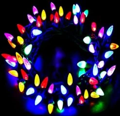 Lumières De Noël D'extérieur Colorées Led Holiday String Lights Indoor C3 Strawberry Mini Bulbs Mood Lighting Multicolore, 18Ft 50LED Party Stranger Things Decorative Lights