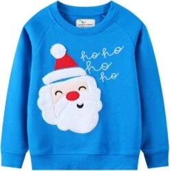 Sweat-shirt Enfant Enfant Enfant Noël Sweater-shirt Enfant Père Noël Tire-tête à Manches Longues Tops Des Vêtements De Noël Taille 2 -7T