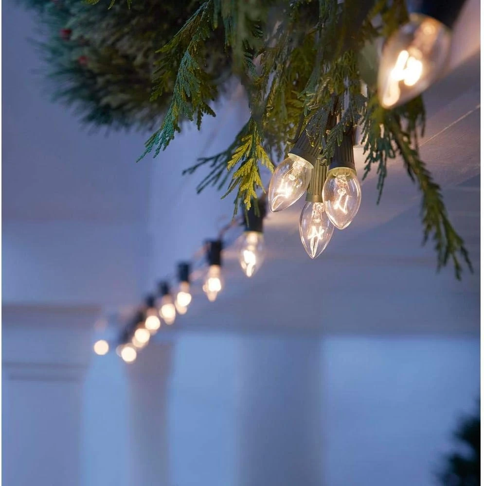 Lumières De Chaîne De Noël Romasaty C9, Lumières De Chaîne De Rechange Incandescentes Pour éclairage Météorologique Extérieur Avec Ampoules Claires Blanches Chaudes 25FT Pour Lumières De Noël Fil Vert De Qualité Commerciale 9 Lumières De Chaîne De Noël Romasaty C9, Lumières De Chaîne De Rechange Incandescentes Pour éclairage Météorologique Extérieur Avec Ampoules Claires Blanches Chaudes 25FT Pour Lumières De Noël Fil Vert De Qualité Commerciale - Image 7