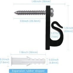 Crochets Pour Cintre Léger Hap Fung Pour Lumières Extérieures, Crochets Pour Vis Pour La Lumière De Noël Suspendue, Fils Légers Et Clips Légers LED Fairy, Crochets Pour Terrasse Pour Garage Fête De Vacances Du Nouvel An (48, Noir) 11 Crochets Pour Cintre Léger Hap Fung Pour Lumières Extérieures, Crochets Pour Vis Pour La Lumière De Noël Suspendue, Fils Légers Et Clips Légers LED Fairy, Crochets Pour Terrasse Pour Garage Fête De Vacances Du Nouvel An (48, Noir) -Oui || N/A || pearhead 61lK4xORCjL. AC SL1500