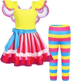 HenzWorld Nancy Costume Habiller Papillon Fée Ailes Leggings Pantalon Anniversaire Fête Fancy Cosplay Tenues De Noël