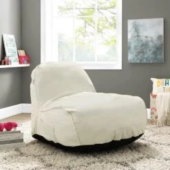 Luxe Bean Sac Couverture Chaise Chaise Chaise Plus Canapé Sans Haricots Seulement Couverture Faux Cuir 4XL Blanc Home Decor Meilleur Noël