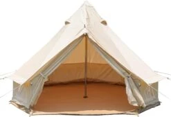 Tente De Cloche En Toile De Coton à 100%, Tente De Glamping De Luxe, Tentes De Yourte Pour Toute L'année, Tente De Cloche étanche Pour 4 / 8 / 10/12 Personne Camping Familial Chasse Extérieure Fête De Noël En 4 Saisons