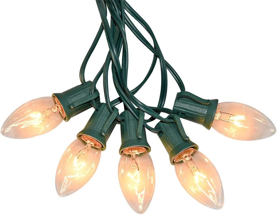 Lumières De Chaîne De Noël Romasaty C9, Lumières De Chaîne De Rechange Incandescentes Pour éclairage Météorologique Extérieur Avec Ampoules Claires Blanches Chaudes 25FT Pour Lumières De Noël Fil Vert De Qualité Commerciale 3 Lumières De Chaîne De Noël Romasaty C9, Lumières De Chaîne De Rechange Incandescentes Pour éclairage Météorologique Extérieur Avec Ampoules Claires Blanches Chaudes 25FT Pour Lumières De Noël Fil Vert De Qualité Commerciale