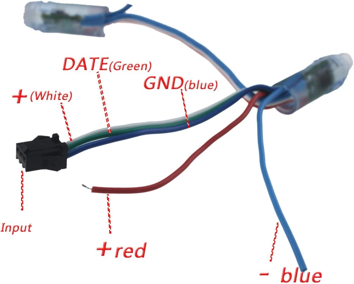 Odlamp 50pcs WS2811 Dream Color Changing RVB String LED Adressable Pixel Light Waterproof 12mm DC5V Pour La Décoration Du Panneau Publicitaire De Noël (DC5V 50pcs) 7 Odlamp 50pcs WS2811 Dream Color Changing RVB String LED Adressable Pixel Light Waterproof 12mm DC5V Pour La Décoration Du Panneau Publicitaire De Noël (DC5V 50pcs) - Image 5