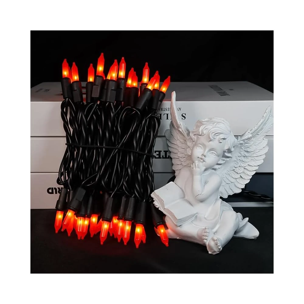 MULTI-SPARKING Éclairage Halloween Extérieur Orange - 35 Count Incandescent Mini Lumières De Noël Pour Décorations Halloween Intérieure Et Extérieure, 8.5 Pieds Fil Noir Halloween String Lights Set 4 MULTI-SPARKING Éclairage Halloween Extérieur Orange - 35 Count Incandescent Mini Lumières De Noël Pour Décorations Halloween Intérieure Et Extérieure, 8.5 Pieds Fil Noir Halloween String Lights Set - Image 2