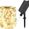 ZELUXDOT Extra Long Solaire Chaîne Lumières Extérieur 200FT Chaîne Lumières Étanche Solaire Alimenté Fée Chaîne Lumières 600 LED Pour Patio, Jardins, Cour Arrière, Arbre,Mariage, Noël