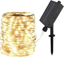 ZELUXDOT Extra Long Solaire Chaîne Lumières Extérieur 200FT Chaîne Lumières Étanche Solaire Alimenté Fée Chaîne Lumières 600 LED Pour Patio, Jardins, Cour Arrière, Arbre,Mariage, Noël
