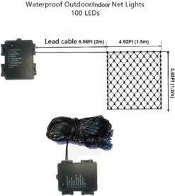 2 -Pack Battery Operated 100LED 8 Modes Net Mesh Lights 4.9x3.9Ft Luminaires étanches à Large Angle LED Pour Noël Tree Patio Gate Yard Party Wedding And Holiday Decor (Multi Color) -Oui || N/A || pearhead 61qtlxI7G7L. AC SL1000