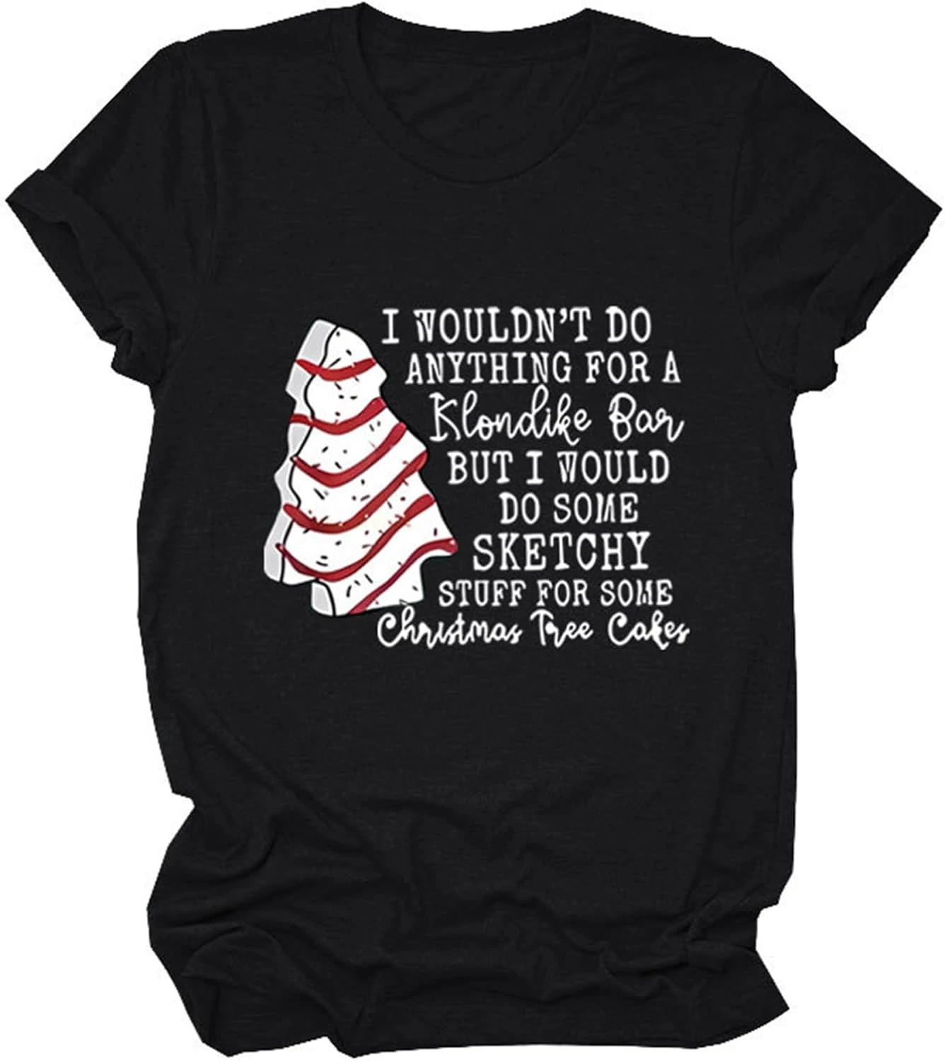 Chemises De Noël Drôle De Femmes I Wouldn't Do Anything Lettre Graphique T-Shirt Casual À Manches Courtes Crew Neck Tee Tops 3 Chemises De Noël Drôle De Femmes I Wouldn't Do Anything Lettre Graphique T-Shirt Casual À Manches Courtes Crew Neck Tee Tops