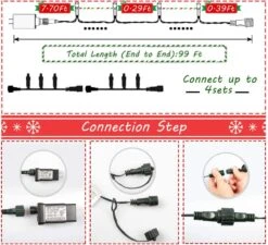 Lumières De Noël En Plein Air, 105FT 300 LED Lumières D'arbre De Noël En Intérieur Avec 8 Modes, Prise De Bout En Bout, Certifiée UL, Lumières De Cordes étanches Pour Les Décorations D'arbres De Noël Garden Party ( Multicolore ) -Oui || N/A || pearhead 61tQBvxi7EL. AC SL1000