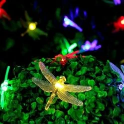 Aolyty Solar Dragonfly String Lights Outdoor, Étanche Solaire Alimenté Fées Lumières, 8 Modes Solaire Décoratif Suspension Lumière Pour Patio Jardin Jardin Décor De Noël (16.4ft 20 LED, Blanc Lumière) -Oui || N/A || pearhead 61tYRiy 45L. AC SL1003