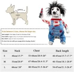 Dadly Dog Clothes Dog Costume Halloween Costumes For Dogs Adjustable Dog Cosplay Costume Drôle Lethal Doll Wig Pug Dog Party Clothes Costume De Noël -Oui || N/A || pearhead 61ty6YsvPzL. AC SL1001