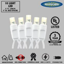 Nouveauté Lumières 10 Lumière LED Noël Mini Light Set, Rideau Extérieur Couronne Artisanat Bouteille Chaîne Lumières, Blanc Pur, Non-Connectable, Fil Blanc, 5 Pieds -Oui || N/A || pearhead 61uixdDRrL. AC SL1000