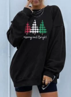 Sweat-shirt De Noël Femmes Joyeux Et Lumineux Chemise Coloré Lettre Imprimé Sweat Casual À Manches Longues Pull Tops -Oui || N/A || pearhead 61ustjcPMIL. AC UL1500