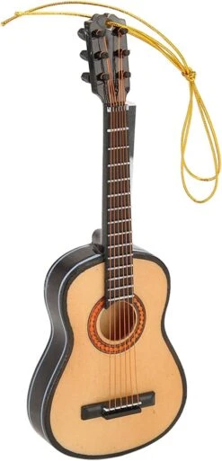 Wnvivi Miniature Guitar Model,Musical Instrument Model Collection, Hanging Mini Wood Guitar Ornament For Dedroom,Étude, Décor De L'arbre De Noël