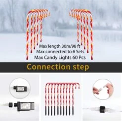 Lampes De Paysage Extérieures En Canne De Bonbon - 10 Pack 60 LED Rouges 21in String De Lumières De Chemin De Noël éclairées Avec Fonction De Mémoire 8 Modes Clignotants Plug De Bout En Bout Dans Des Décorations De Noël En Bonbon Extérieur étanche -Oui || N/A || pearhead 61wQTzbavzL. AC SL1000