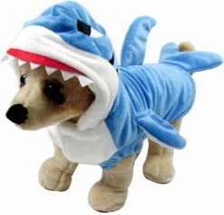 Costumes De Requin Chat Drôle De Chien Moqueur, Robe De Cosplay De Noël D'Halloween Pour Animaux De Compagnie, Adorable Costume De Animal De Compagnie De Requin Bleu, Vêtements De Toilette Pour Molleton Animal (taille XL)