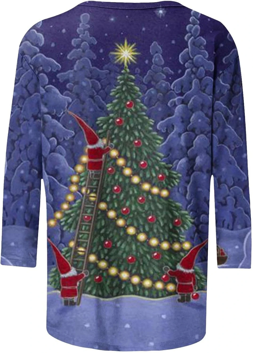 Chemises De Noël Pour Femmes 3/4 Manches Plus Taille Tops 2023 Drôle Laid Xmas Arbre Flocons De Neige Homme Imprimé Casual Blouse 6 Chemises De Noël Pour Femmes 3/4 Manches Plus Taille Tops 2023 Drôle Laid Xmas Arbre Flocons De Neige Homme Imprimé Casual Blouse - Image 4