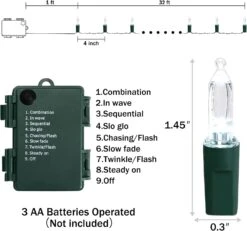 KOUQIYA Batterie Fonctionné Lumières De Noël, 33ft 100 LED Batterie Fonctionné Chaîne Lumières Avec Minuterie 8 Modes Étanche Chaîne Lumières Pour Noël Extérieur Intérieur Jardin Party Décor, Blanc Frais 14 KOUQIYA Batterie Fonctionné Lumières De Noël, 33ft 100 LED Batterie Fonctionné Chaîne Lumières Avec Minuterie 8 Modes Étanche Chaîne Lumières Pour Noël Extérieur Intérieur Jardin Party Décor, Blanc Frais -Oui || N/A || pearhead 61y3lLpCI8L. AC SL1500
