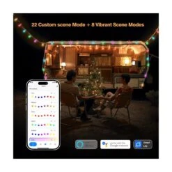 Éclairage De Chaîne Extérieur Intelligent Hiismarter 96ft Avec Alexa, Changement De Couleur De Synchronisation Musicale, Ampoules LED Dimmable 30 RGBW, Contrôle IP65 De L'application WiFi étanche Pour Le Mariage, Noël, Camping, Fête, Arrière-cour -Oui || N/A || pearhead 61yUlgq27aL. AC SR10001000