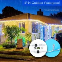 KNONEW Lumières De Noël Décorations Extérieures 400 LED 33ft 8 Modes Rideau Fée Chaîne Lumière Avec 75 Gouttes, Fil Clair LED Chaîne Lumière Intérieur Décor Pour Noces Décorations De Noël Blanc Chaud -Oui || N/A || pearhead 71 7s2 OOlL. AC SL1000