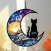 Cat Memorial Suncatcher, Personnalisé Avec Le Nom Date Cat Breeds Suncatcher, Pet Loss Suncatcher, Stained Glass Light Catcher, Cadeaux Pour Les Amoureux Des Chats, Noël Chat Ornement Fenêtre Hangings M10