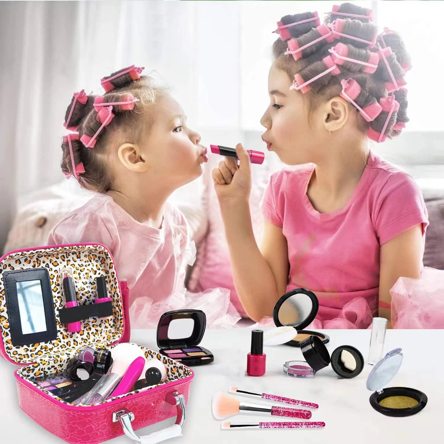 Kit De Maquillage Bretend Yaostyichy Pour Filles, Ensemble De Jeu Pour Enfants - Avec Sac Cosmétique Anniversaire Noël, Jouet Pour Tout-petits, Petite Fille 3 Ans + ( Maquillage Non Réel ) ( Enfants Roses ) 8 Kit De Maquillage Bretend Yaostyichy Pour Filles, Ensemble De Jeu Pour Enfants - Avec Sac Cosmétique Anniversaire Noël, Jouet Pour Tout-petits, Petite Fille 3 Ans + ( Maquillage Non Réel ) ( Enfants Roses ) - Image 6