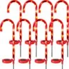 8 Pcs Solaire De Noël Décorations En Plein Air Solaire Bonbons Canne Lumières De Noël Pathway Lumières Solaire Walkway Lumières En Plein Air Étanche LED Candy Cane Décorations De Noël Pour Jardin Pelouse Patio, Rouge Blanc