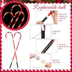 Treela 4 Ensembles 36 Pouce De Noël Bonbons Canne Pathway Marqueurs 24 Pcs De Noël Walkway Stakes Lumières Connectable Éclairé Pathway Lumières Pour Noël Fête De Noël Extérieur Patio Yard Jardin, Blanc Et Rouge -Oui || N/A || pearhead 7107g5n0NLL. AC SL1500