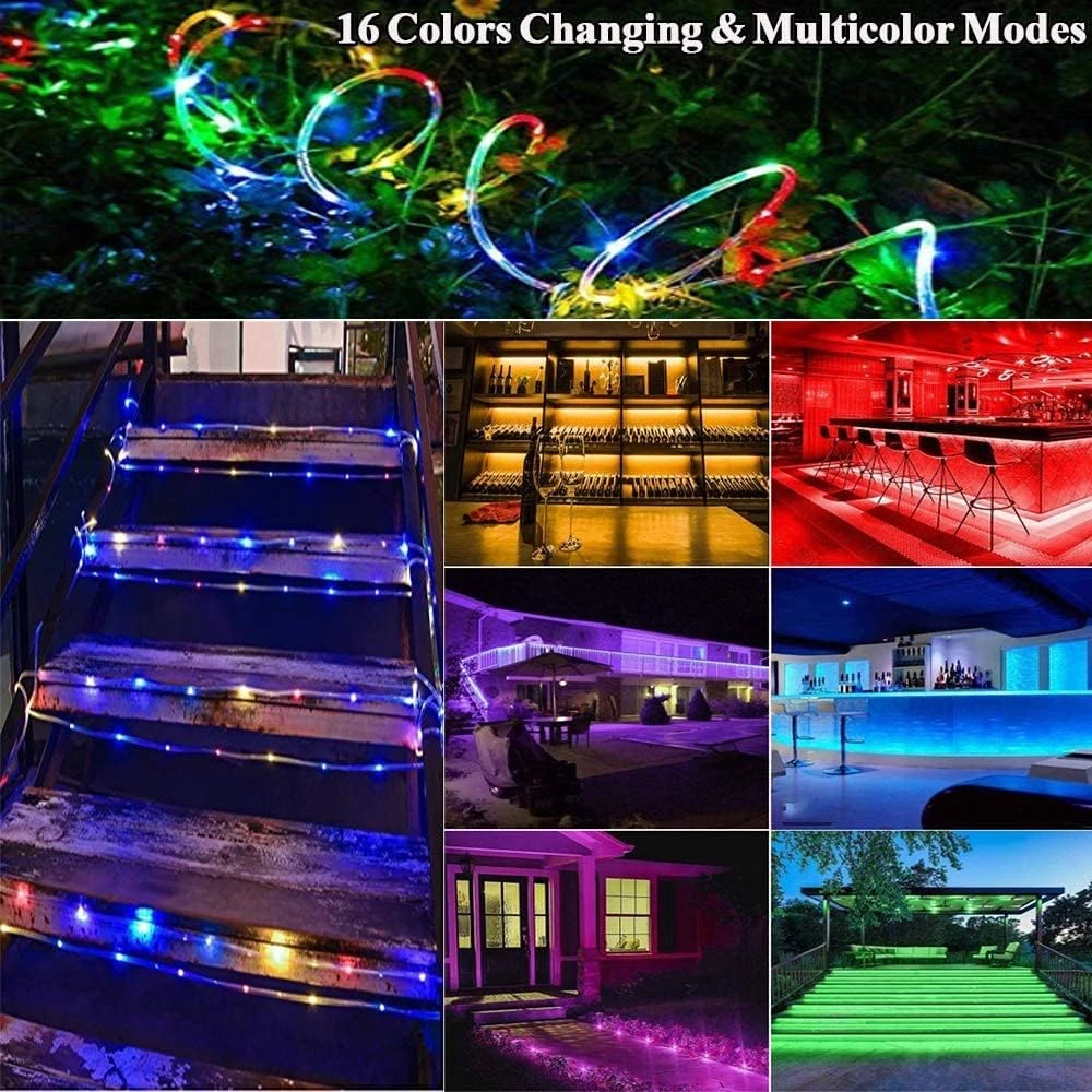 66 Pieds Lumières De Corde éclairage Extérieur, 200 LED 16 Couleurs Changeant Les Lumières De Fée étanches Avec Minuterie à Distance Éclairage De Corde Pour Camping Jardin Patio Wedding Party Décorations Extérieures De Noël 7 66 Pieds Lumières De Corde éclairage Extérieur, 200 LED 16 Couleurs Changeant Les Lumières De Fée étanches Avec Minuterie à Distance Éclairage De Corde Pour Camping Jardin Patio Wedding Party Décorations Extérieures De Noël - Image 5